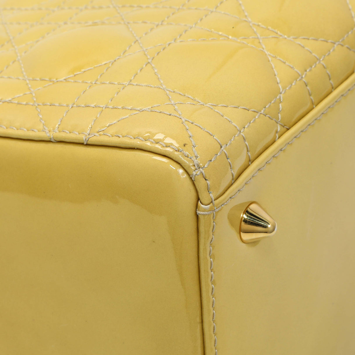 Christian Dior Beige Patent Cannage Medium Lady Dior Handbags Christian Dior