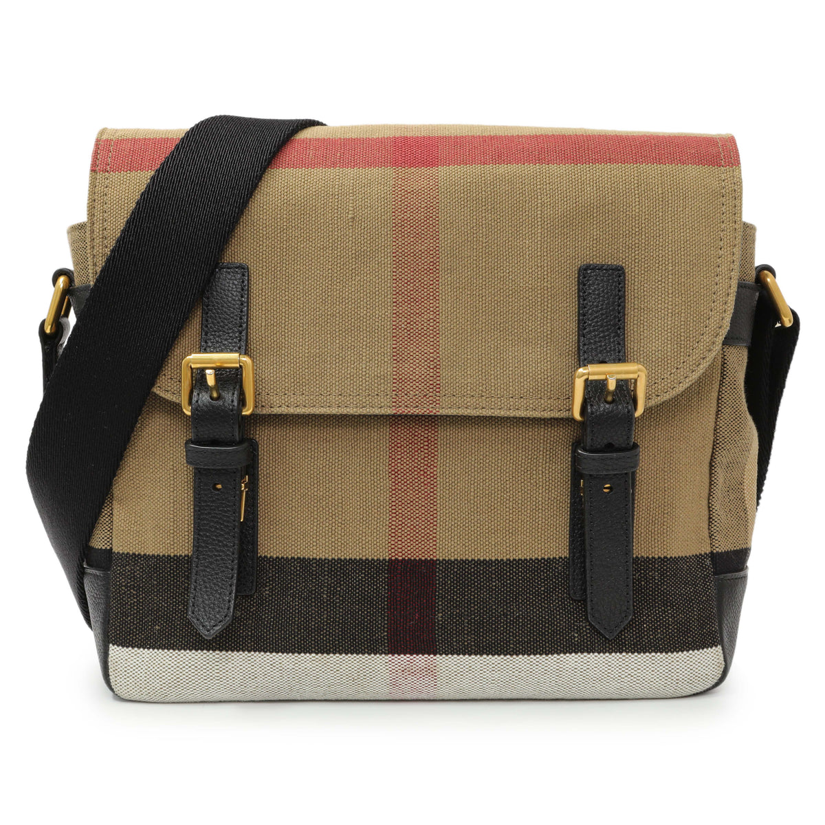 Burberry Black Canvas Check Small Baildon Messenger Bag Handbags Burberry