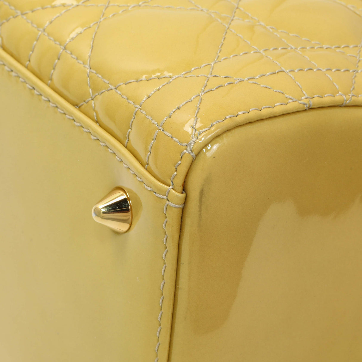 Christian Dior Beige Patent Cannage Medium Lady Dior Handbags Christian Dior