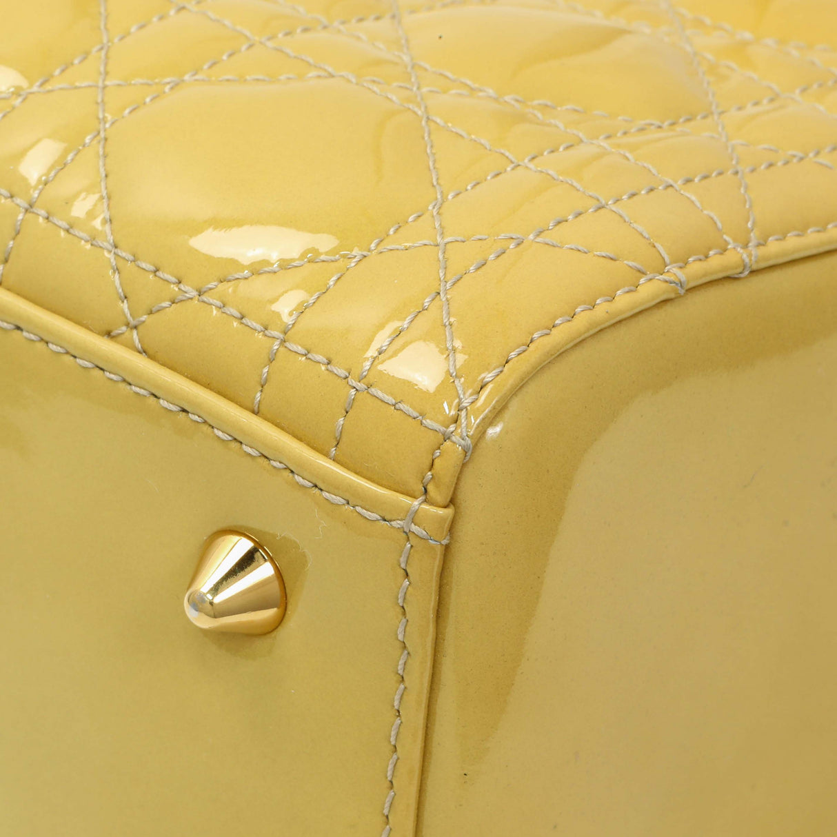 Christian Dior Beige Patent Cannage Medium Lady Dior Handbags Christian Dior