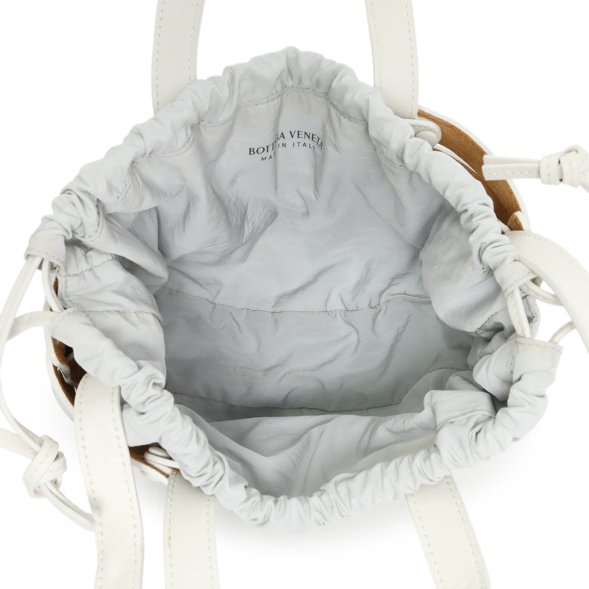 Bottega Veneta White Calfskin Small Shell Bag Handbags Bottega Veneta