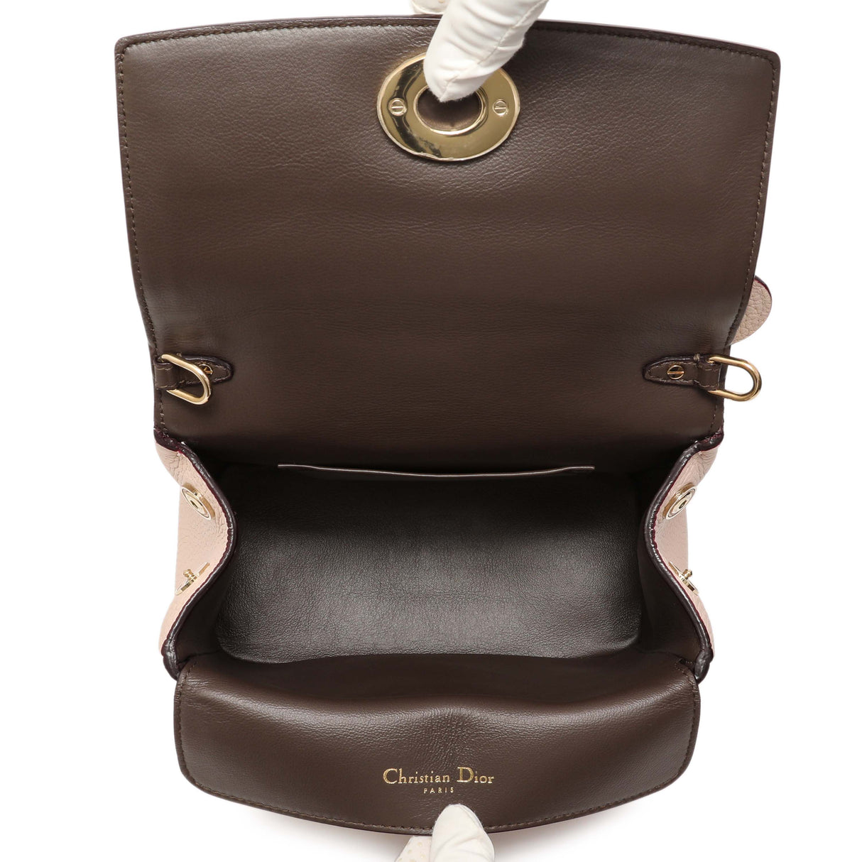 Christian Dior Rose Poudre Bullcalf Mini Be Dior Flap Handbags Christian Dior