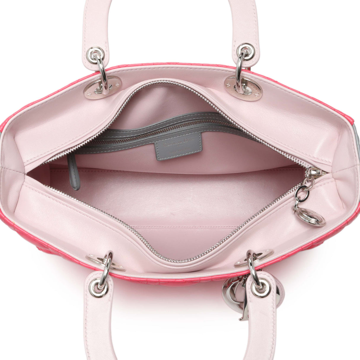 Christian Dior Lambskin Cannage Tri Color Large Lady Dior Handbags Christian Dior