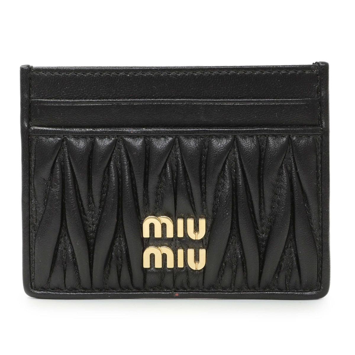 Miu Miu Black Nappa Matelasse Card Case Accessories Miu Miu