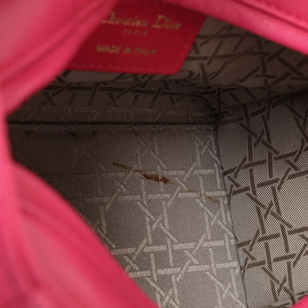 Christian Dior Pink Lambskin Cannage Medium Lady Dior Handbags Christian Dior