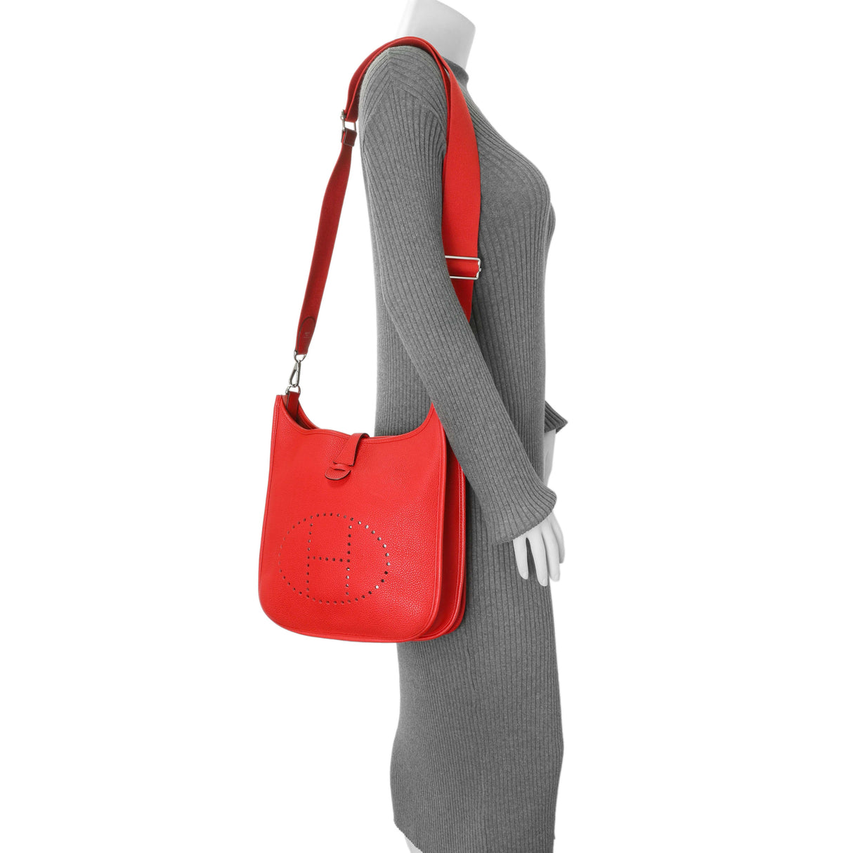 Hermes Rouge de Coeur Clemence Evelyne III PM Handbags Hermes