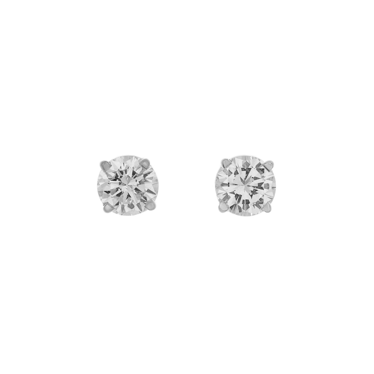 14K White Gold 0.84 Carat Diamond Stud Earrings Modaselle