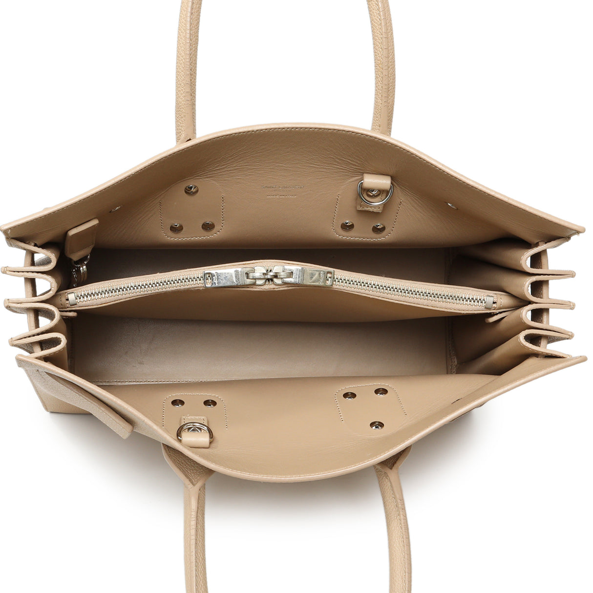 Saint Laurent Beige Grained Calfskin Small Sac De Jour Handbags Saint Laurent