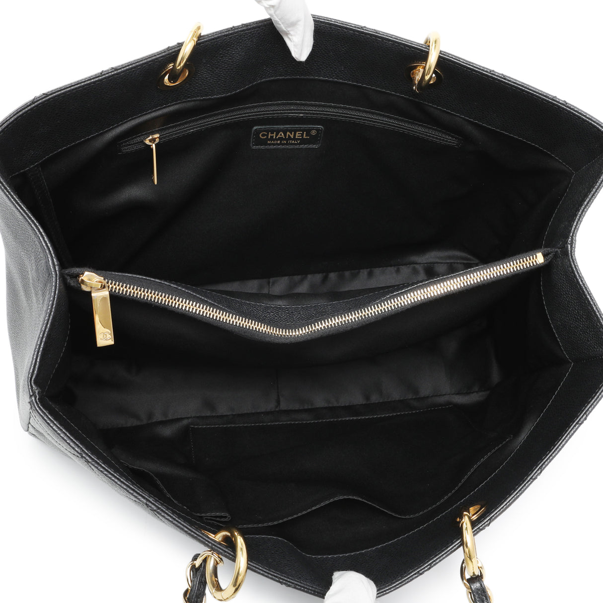 Chanel Black Quilted Caviar XL Grand Shopping Tote GST Handbags Chanel