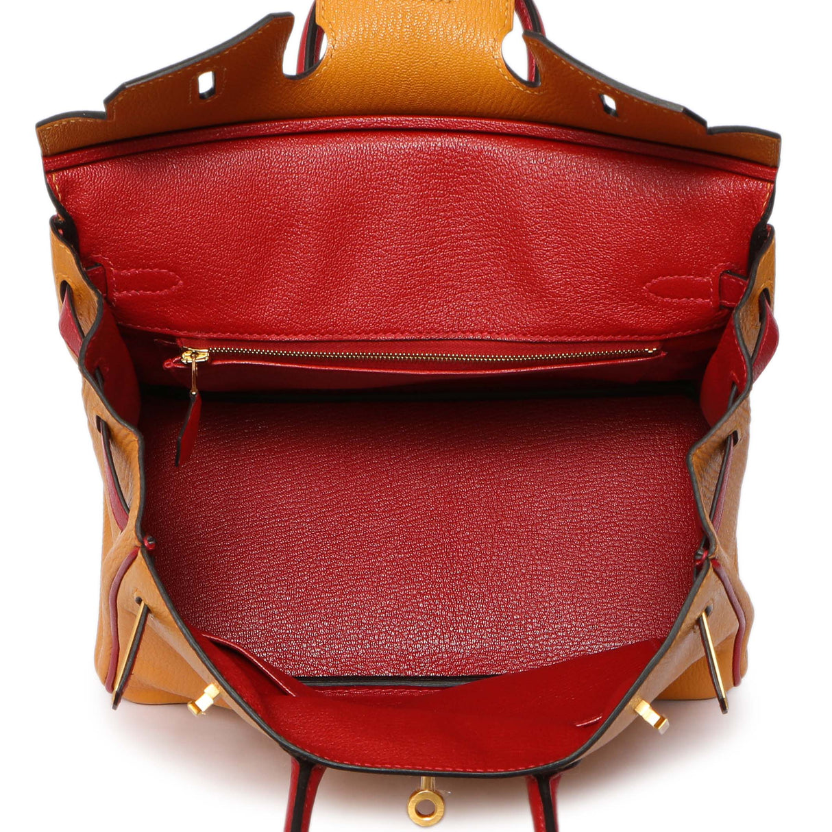 Hermes Jaune D'or Rouge Chevre Birkin 25 Handbags Hermes