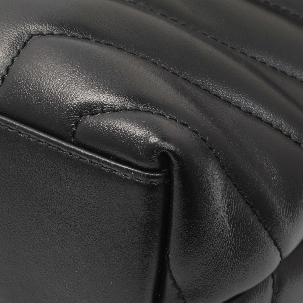 Saint Laurent Black Calfskin Y Quilted Monogram Small Loulou Chain Satchel