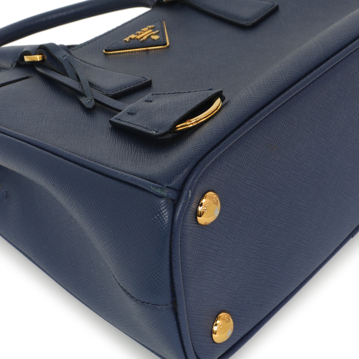 Prada Bluette Saffiano Small Galleria Double Zip Tote Handbags Prada