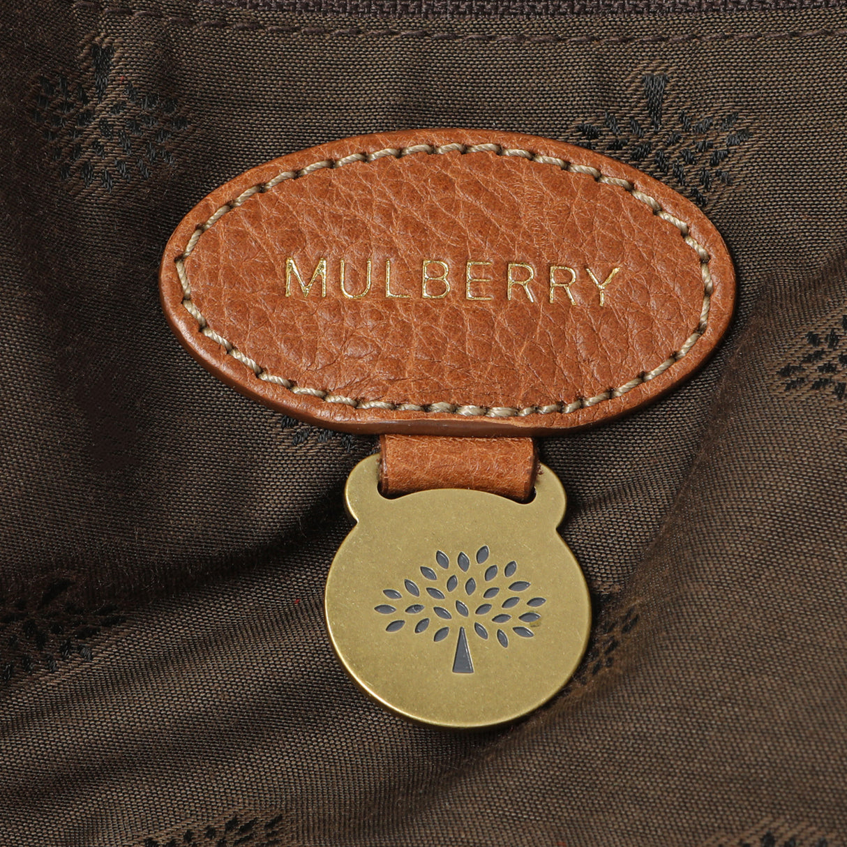 Mulberry Oak Glossy Goatskin Small Lily Flap Handbags Mulberry