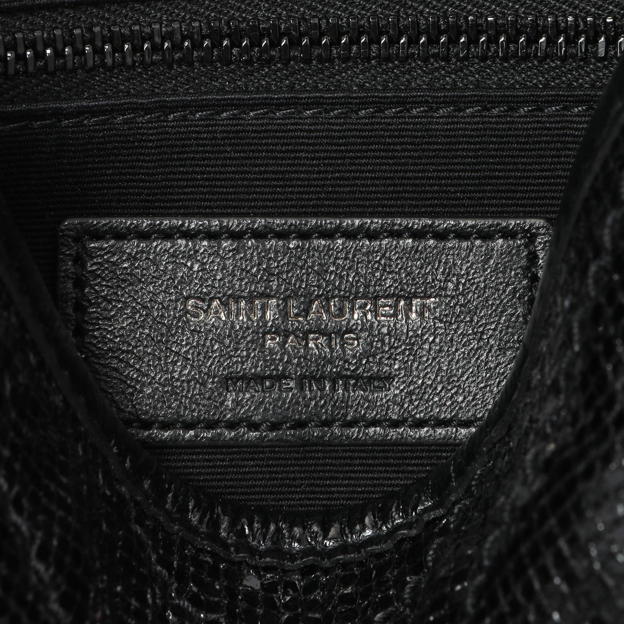 Saint Laurent Black Metallic Cracked Calfskin Monogram Niki Chain Wallet Handbags Saint Laurent