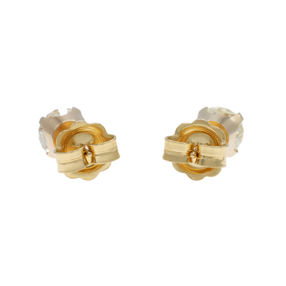18K Yellow Gold 1.60 Carat Diamond Stud Earrings Modaselle