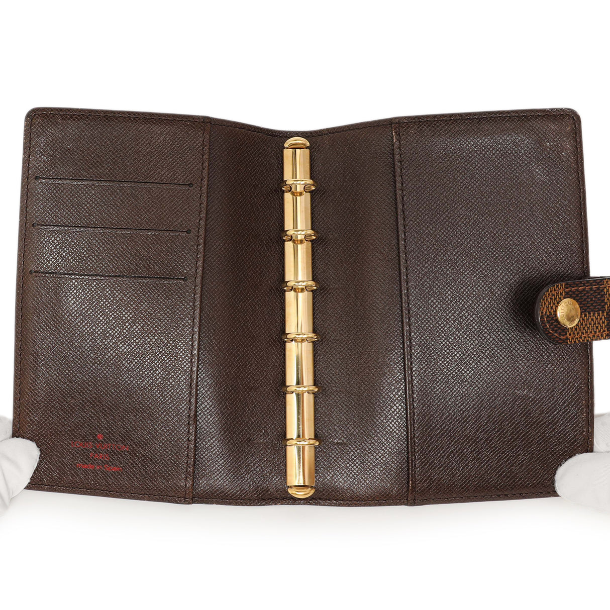 Louis Vuitton Damier Ebene Small Ring Agenda Cover Accessories Louis Vuitton