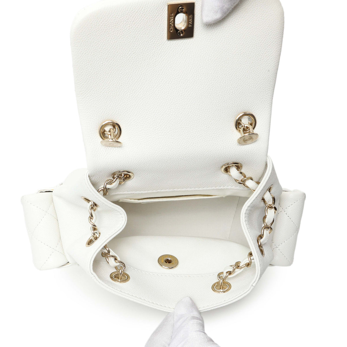 -6 items Tue Sept 8 ⬆️- Chanel White Caviar Quilted Mini Cargo Duma Backpack Handbags Chanel
