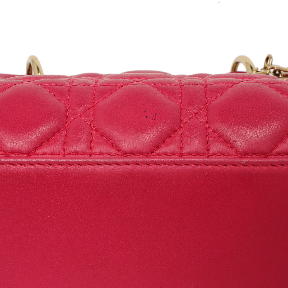 Christian Dior Pink Lambskin Cannage Medium Lady Dior Handbags Christian Dior