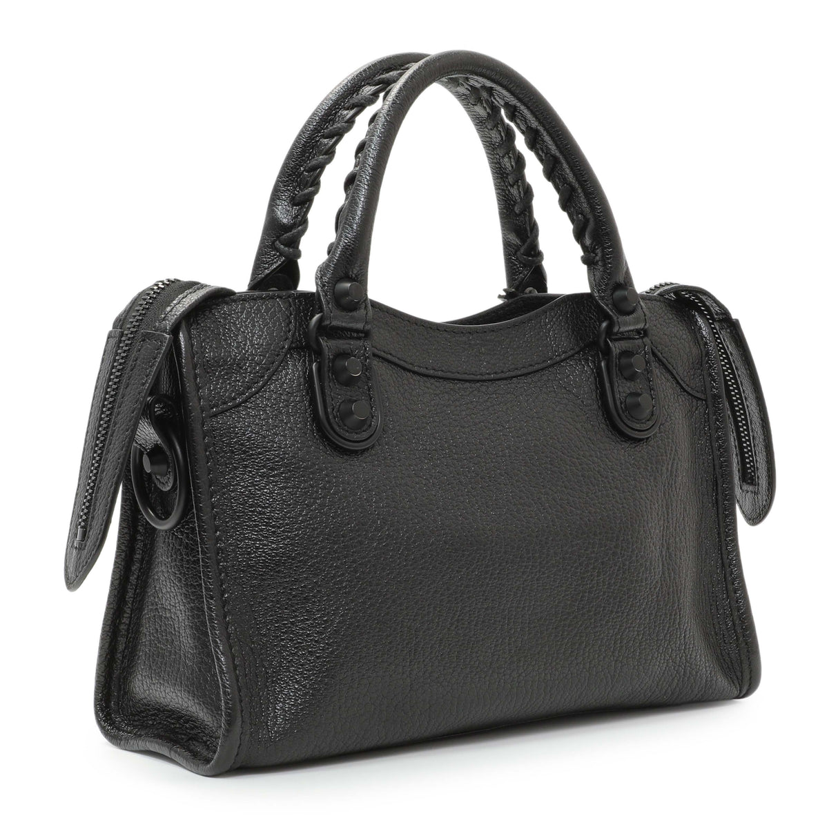 Balenciaga Black Grained Calfskin Neo Classic Mini City Handbags Balenciaga