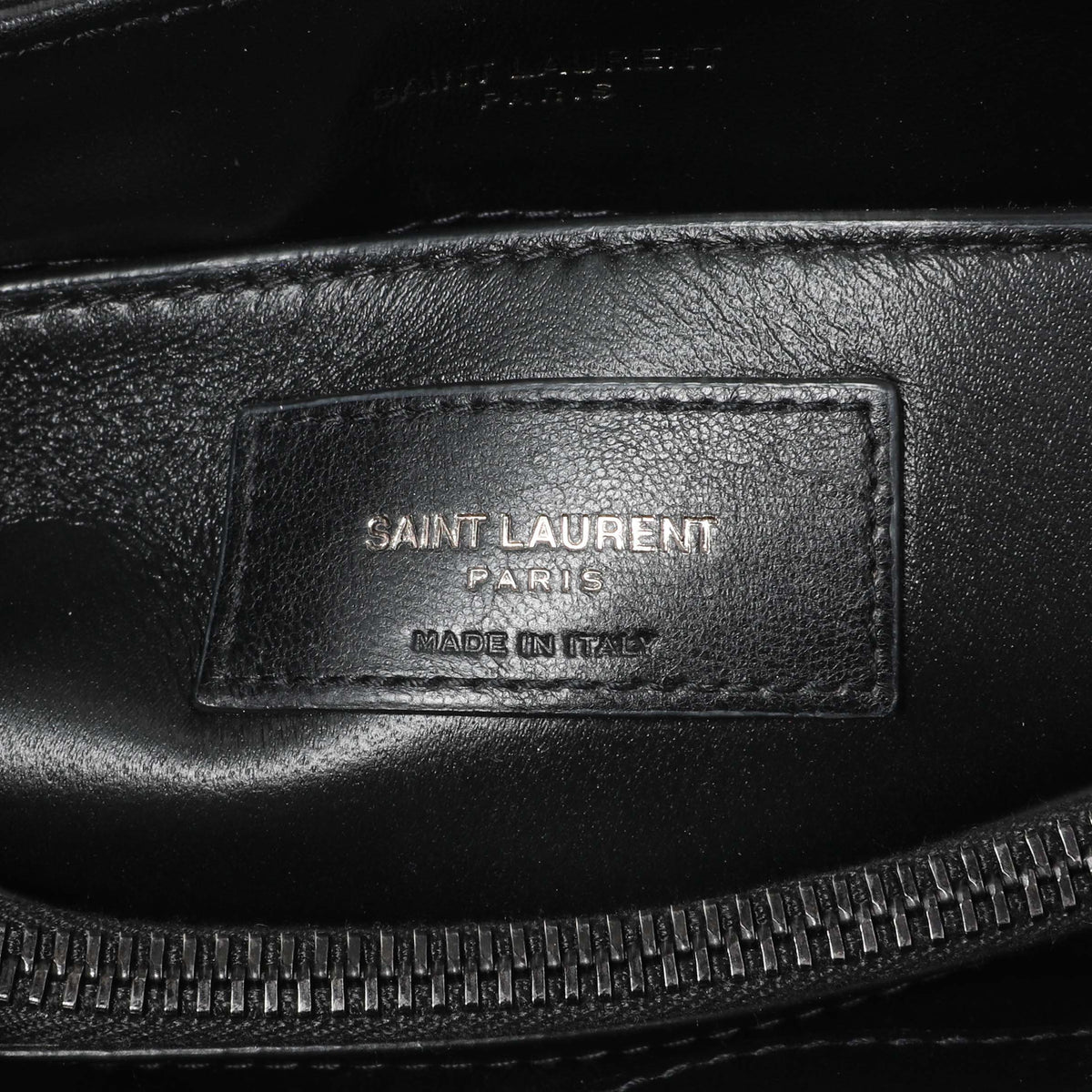 Saint Laurent Black Calfskin Y Quilted Monogram Small Loulou Chain Satchel