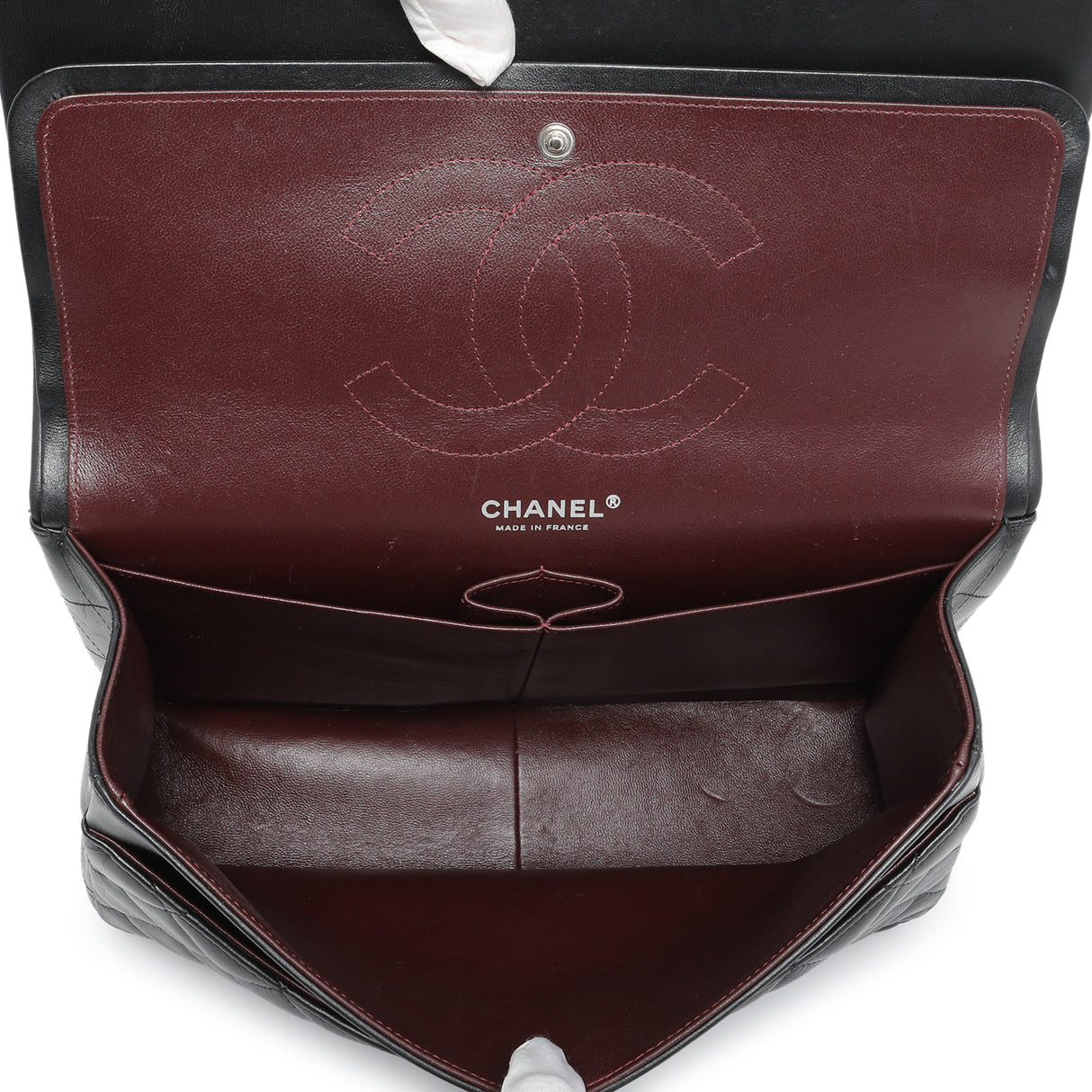 Chanel Black Quilted Lambskin Jumbo Double Flap Handbags Chanel