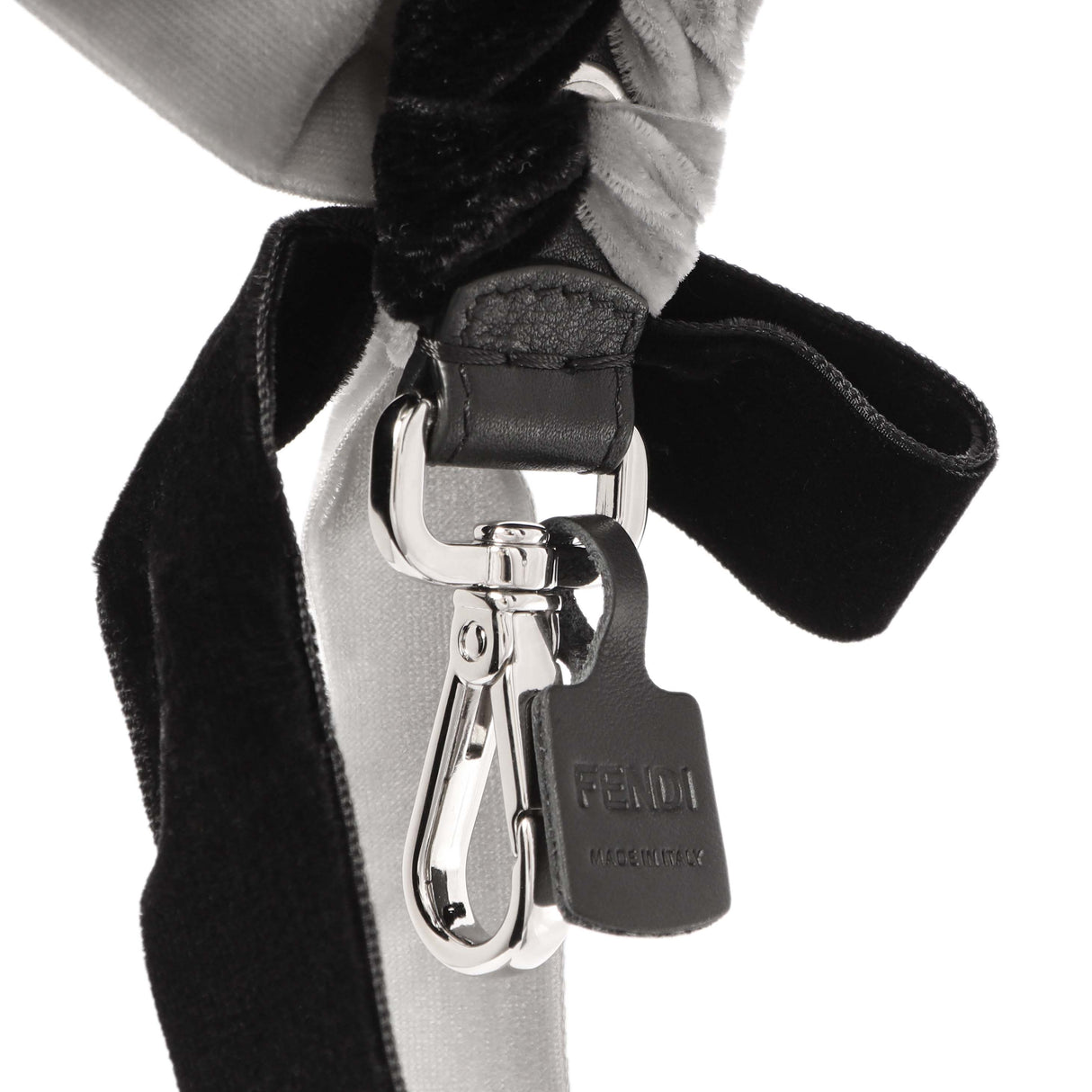 Fendi Black/Grey Velvet Mini Strap You Accessories Fendi