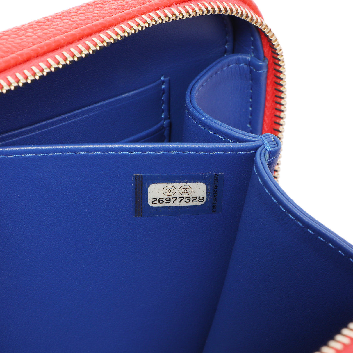 Chanel Blue White Red Caviar Quilted Micro CC Filigree Vanity Case Handbags Chanel