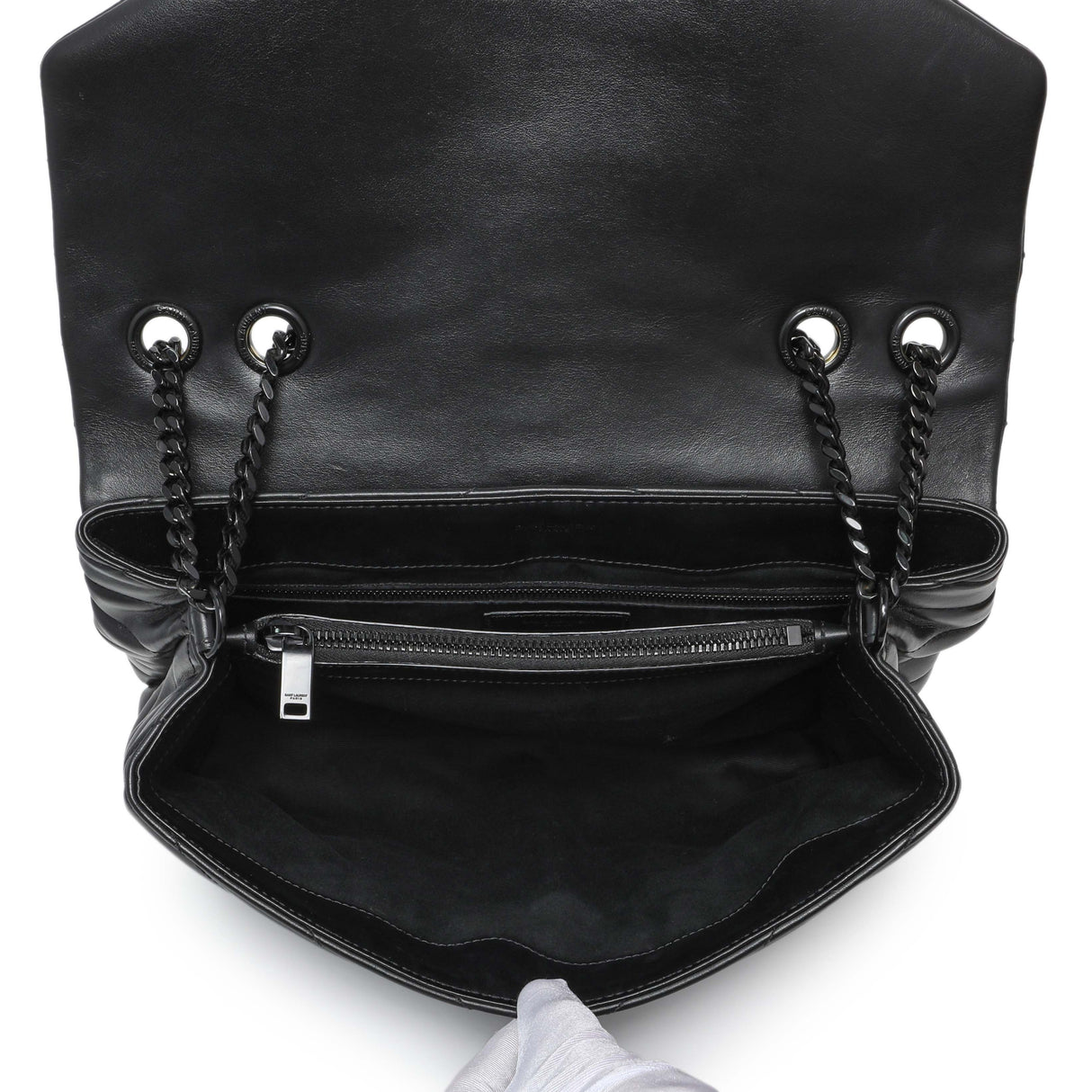 Saint Laurent Black Calfskin Medium Loulou Handbags Saint Laurent