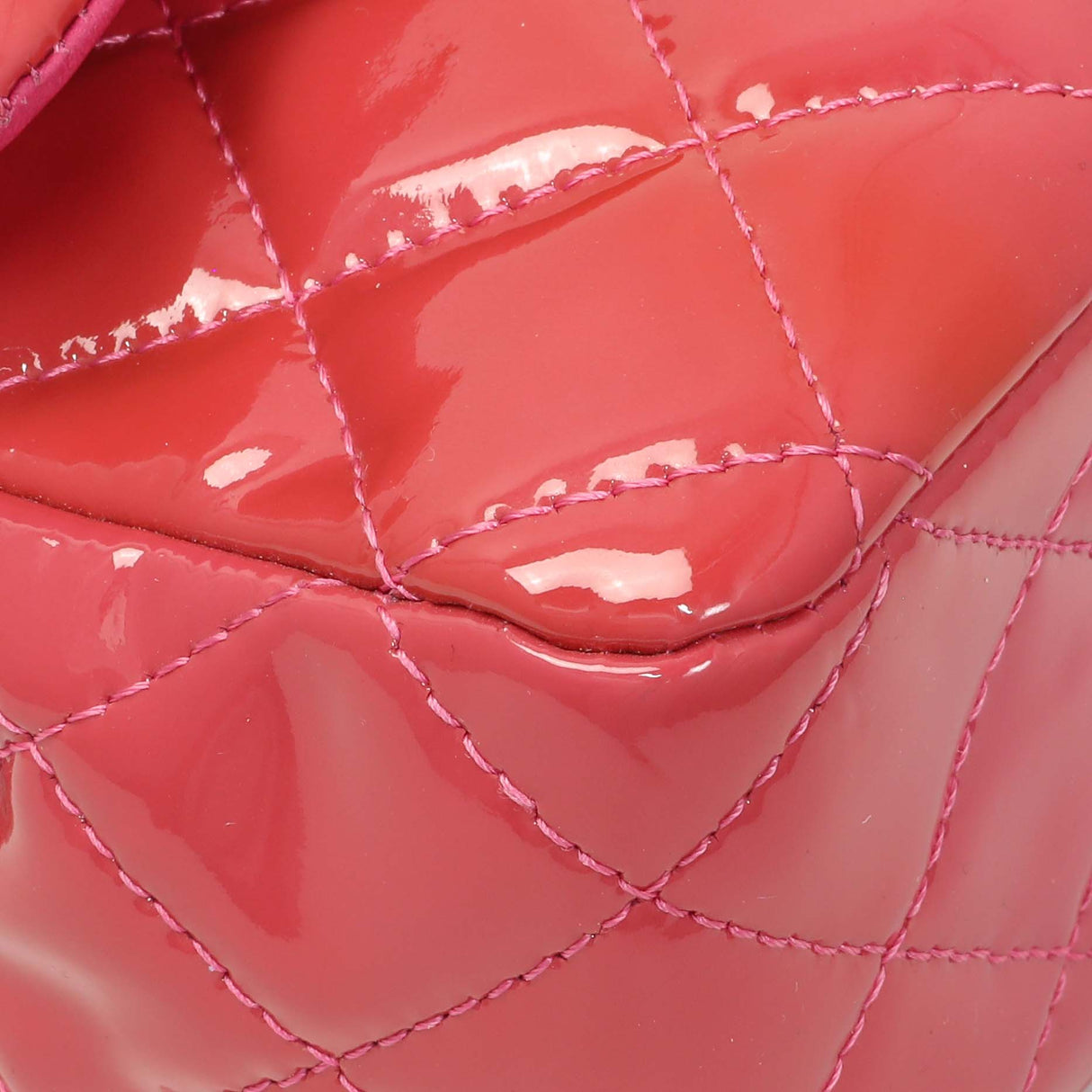 Chanel Coral Pink Patent Medium Double Flap Handbags Chanel