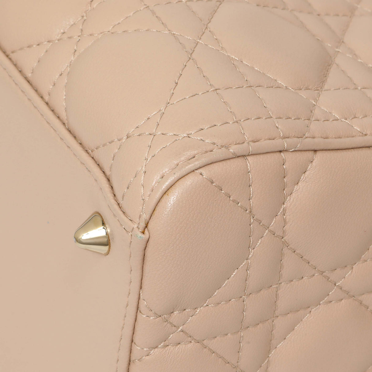 Christian Dior Light Pink Lambskin Cannage Medium Lady Dior Handbags Christian Dior