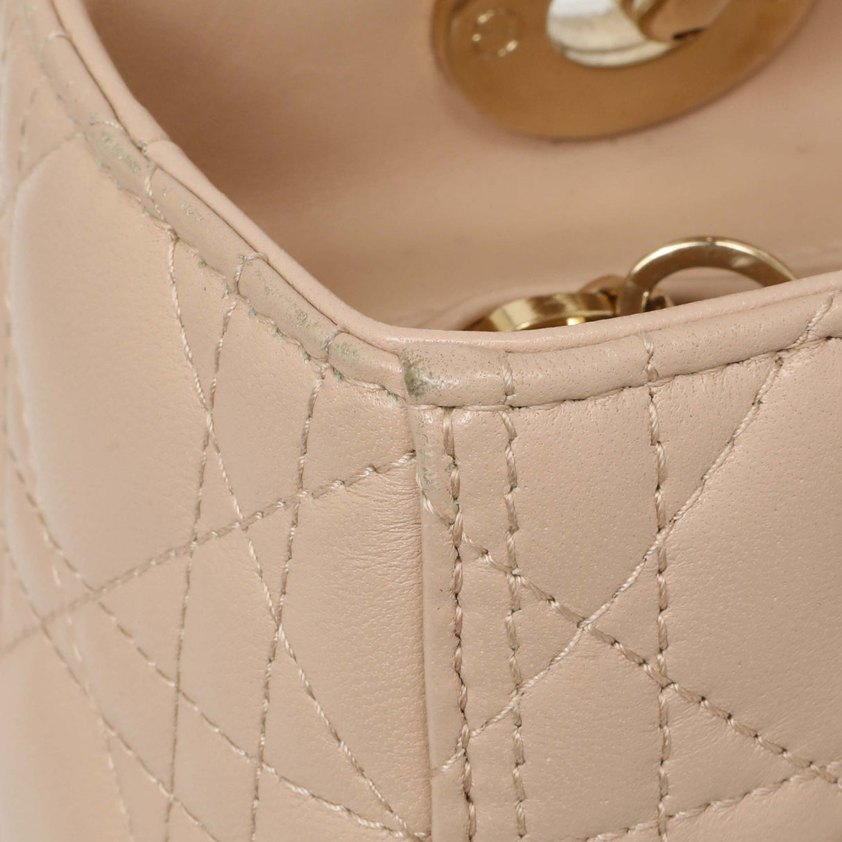 Christian Dior Light Pink Lambskin Cannage Medium Lady Dior Handbags Christian Dior