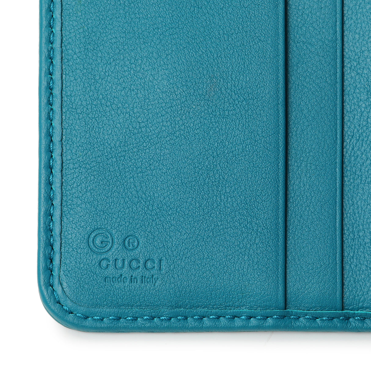 Gucci Teal Microguccissima Compact Wallet Accessories Gucci