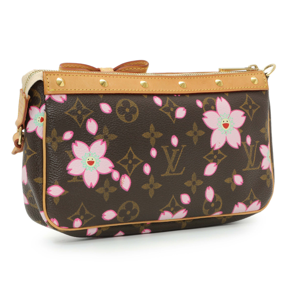 Louis Vuitton x Takashi Murakami Monogram Cherry Blossom Pochette Accessories Handbags Louis Vuitton