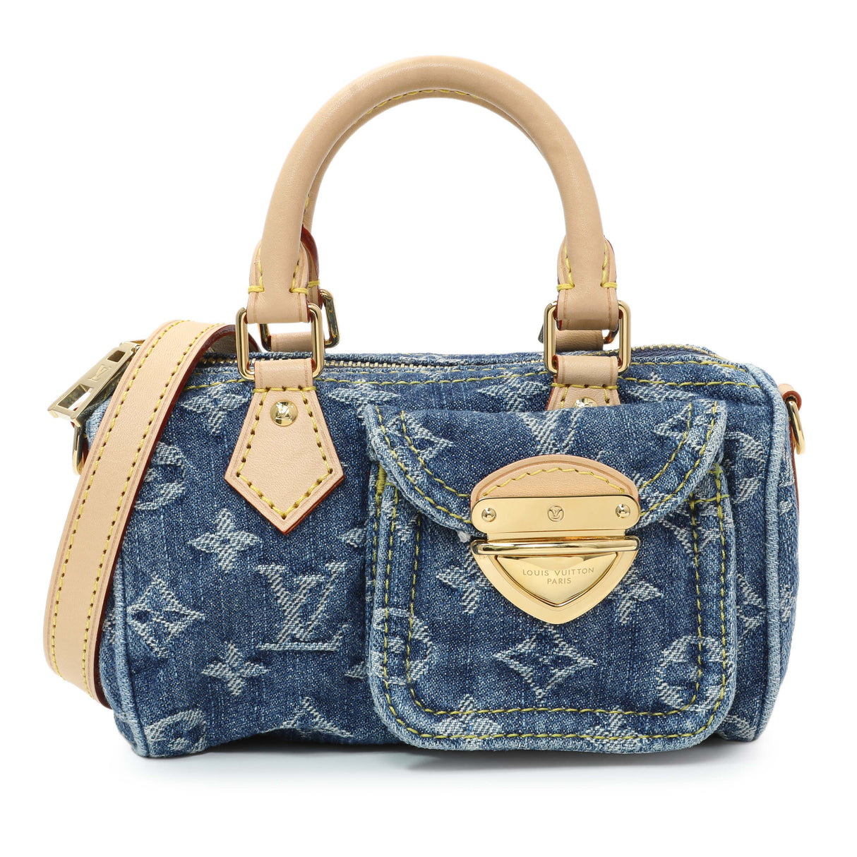 Louis Vuitton Monogram Denim Remix Nano Speedy Handbags Louis Vuitton