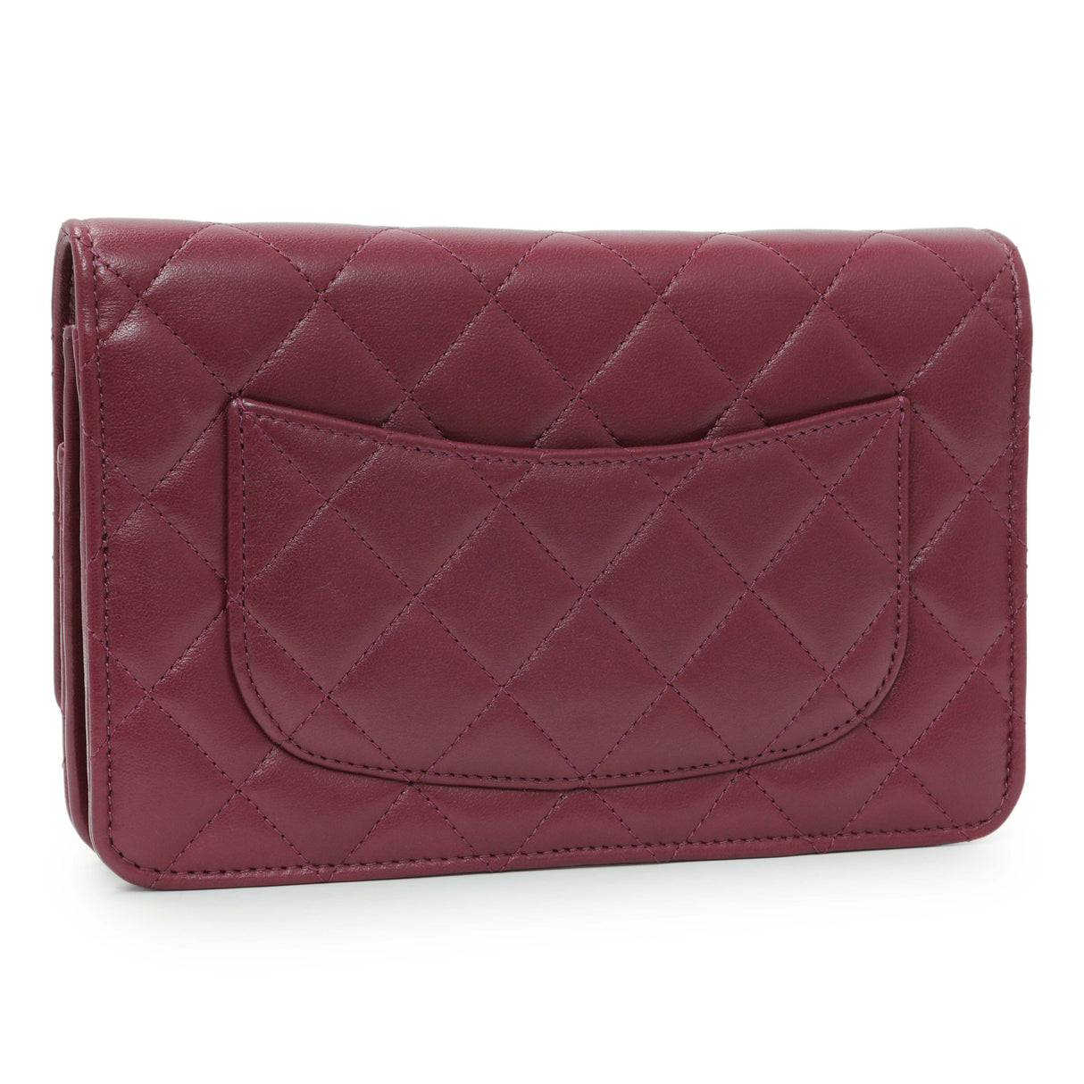 Chanel Purple Lambskin Quilted Wallet On Chain Handbags Chanel