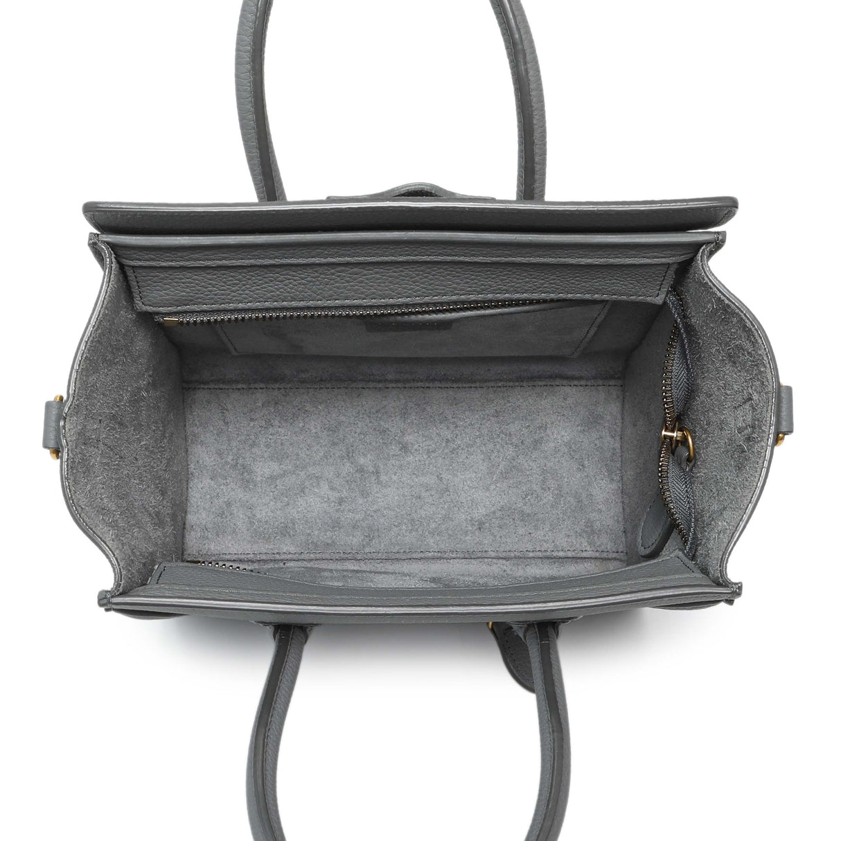 Celine Kohl Drummed Calfskin Nano Luggage Handbags Celine