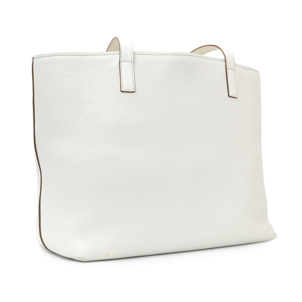 Prada White Vitello Daino Pocket Shopping Tote Handbags Prada