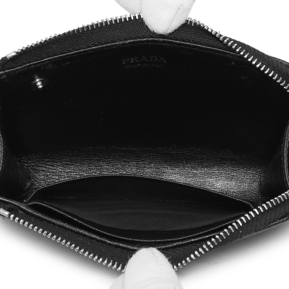 Prada Black Saffiano Zip Card Holder Accessories Prada