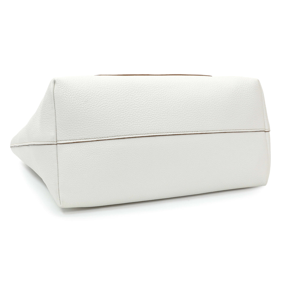 Prada White Vitello Daino Pocket Shopping Tote Handbags Prada