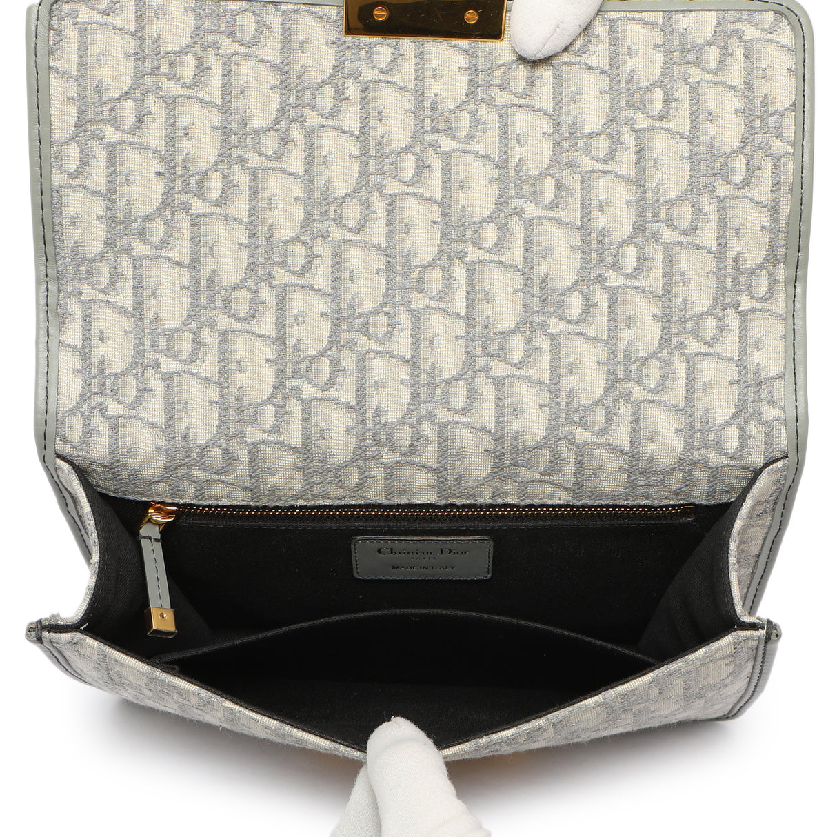 Christian Dior Grey Oblique 30 Montaigne Flap Bag Handbags Christian Dior