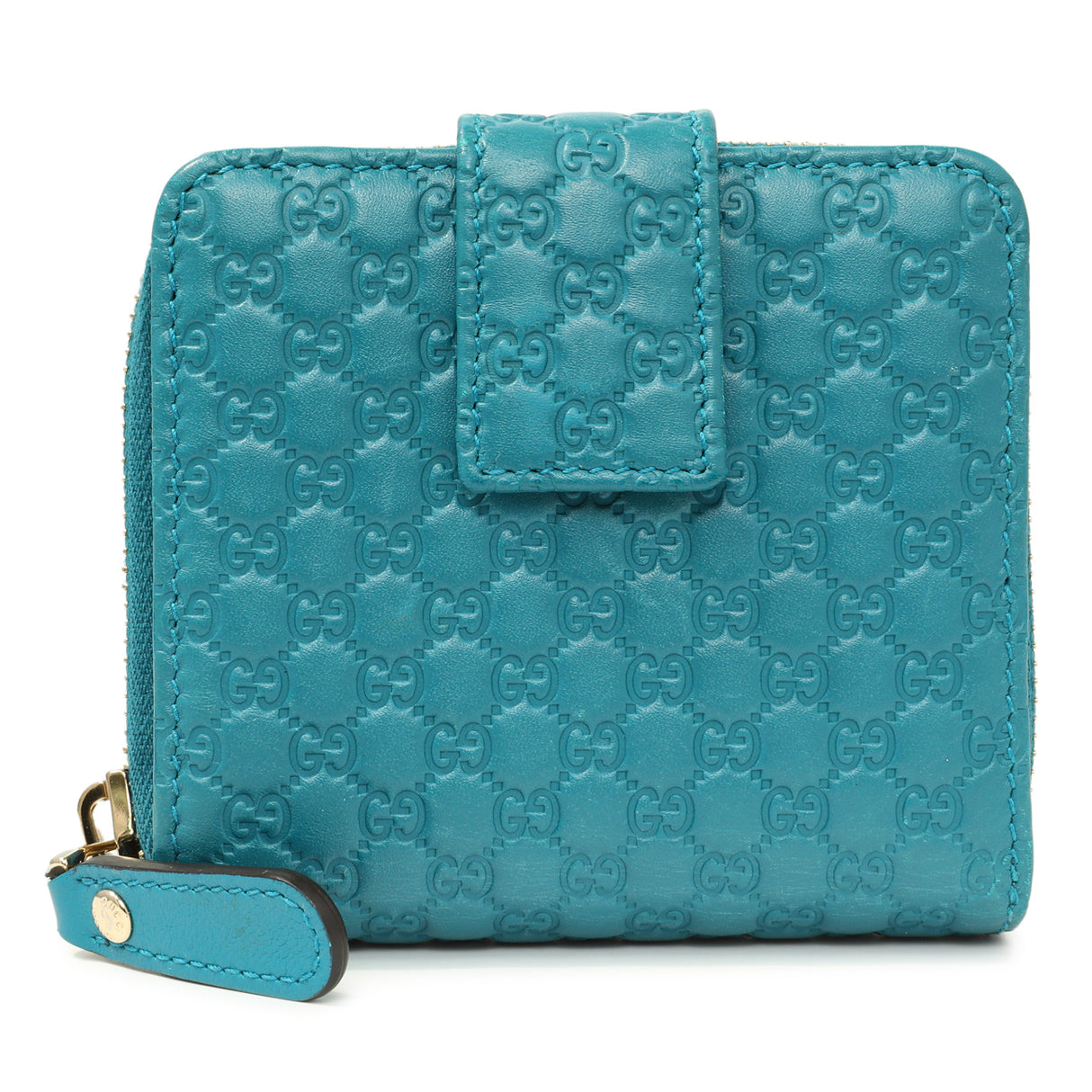 Gucci Teal Microguccissima Compact Wallet Accessories Gucci