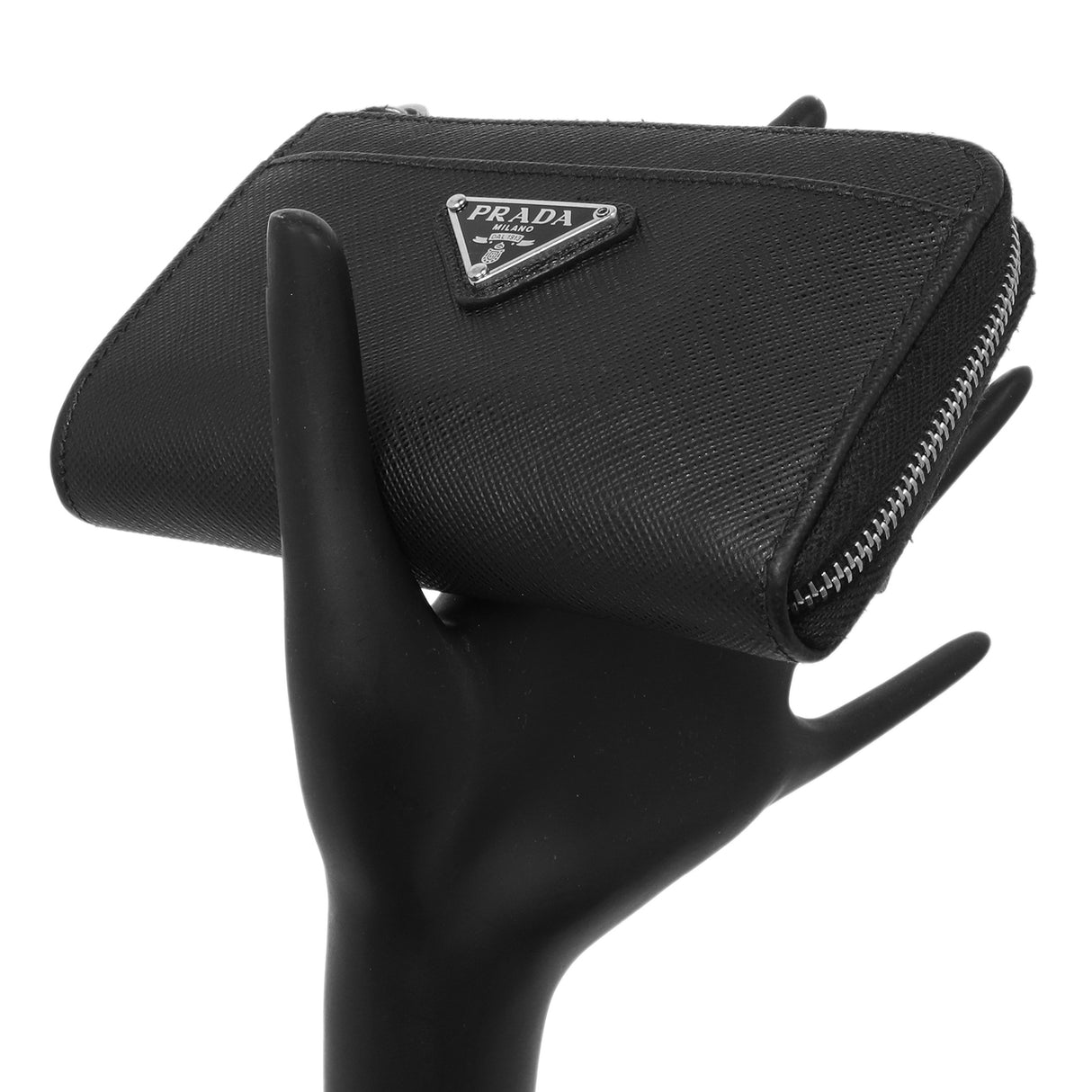 Prada Black Saffiano Zip Card Holder Accessories Prada