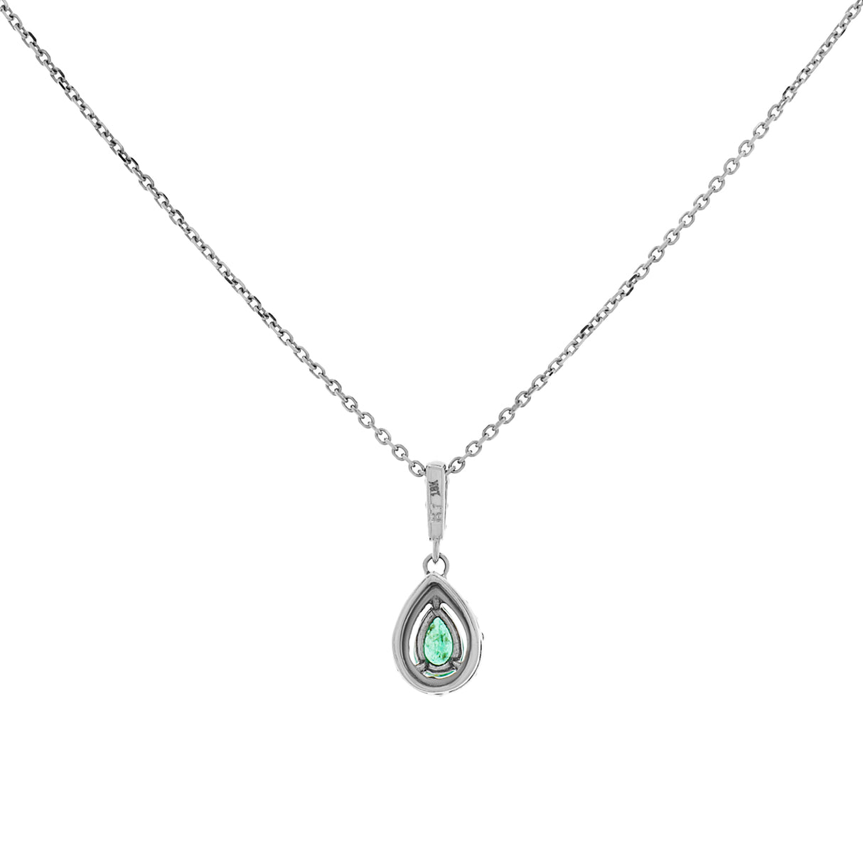 18K White Gold Emerald Pendant Fine Jewellery Modaselle