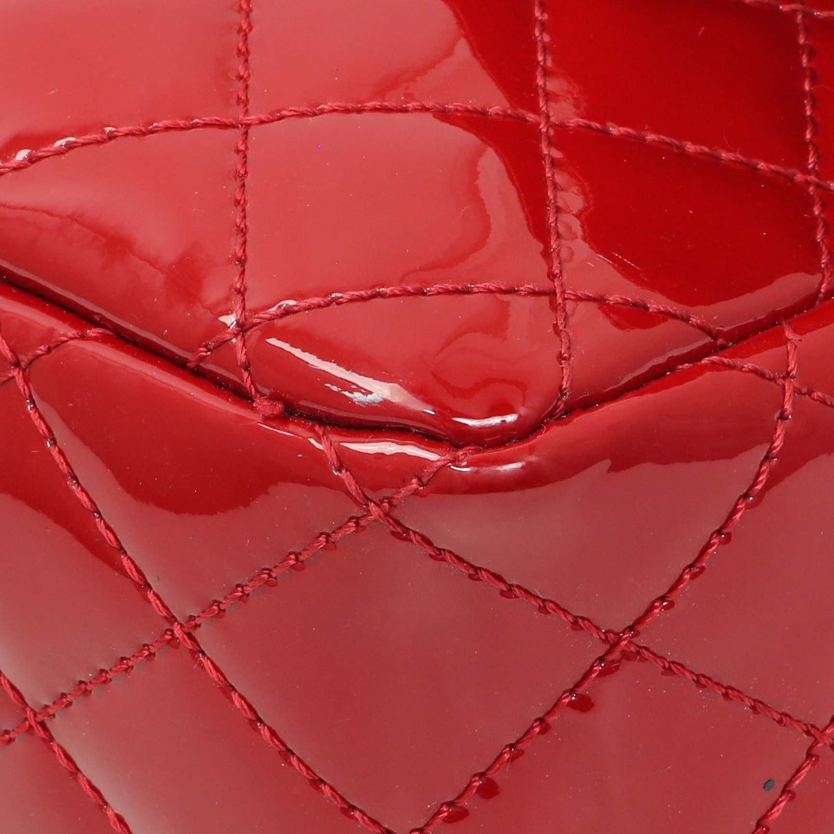 Chanel Red Patent Quilted Valentine Flap