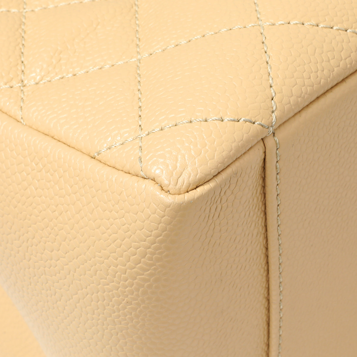 Chanel Beige Quilted Caviar Grand Shopping Tote GST Handbags Chanel