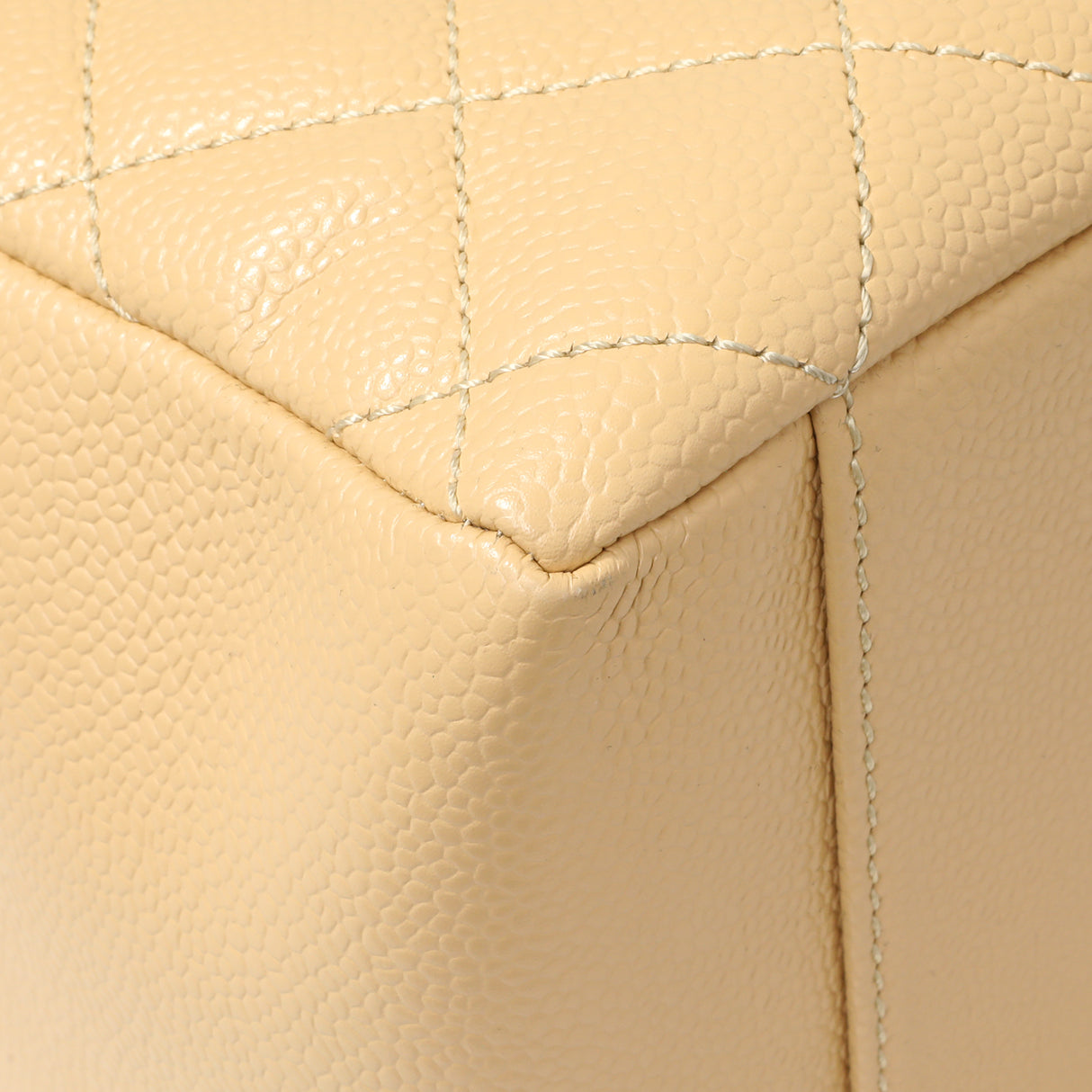 Chanel Beige Quilted Caviar Grand Shopping Tote GST Handbags Chanel