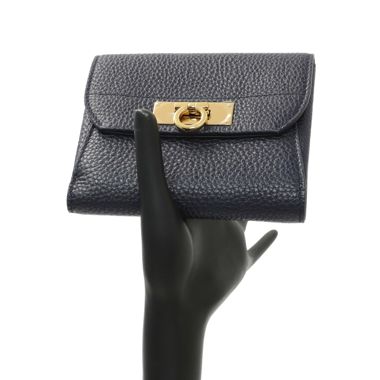 Salvatore Ferragamo Blue Calfskin Compact Wallet Accessories Salvatore Ferragamo