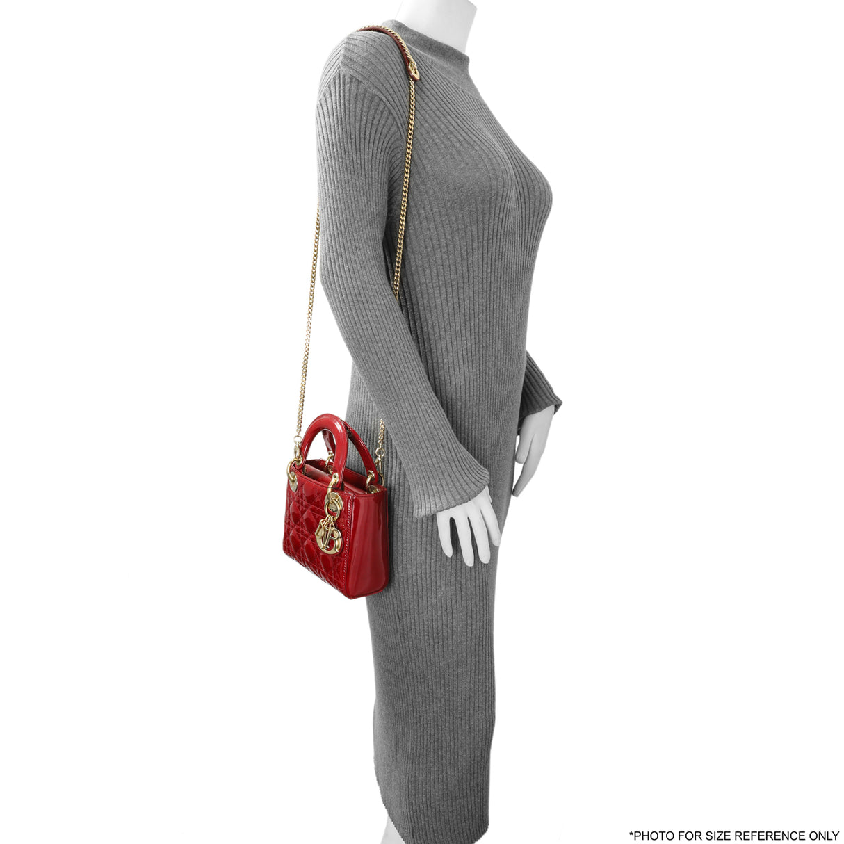 Christian Dior Red Patent Cannage Mini Lady Dior Handbags Christian Dior