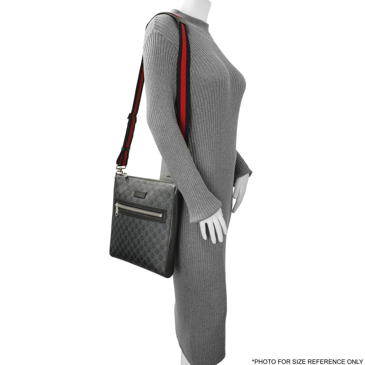 Gucci GG Supreme Monogram Web Flat Messenger Bag Handbags Gucci