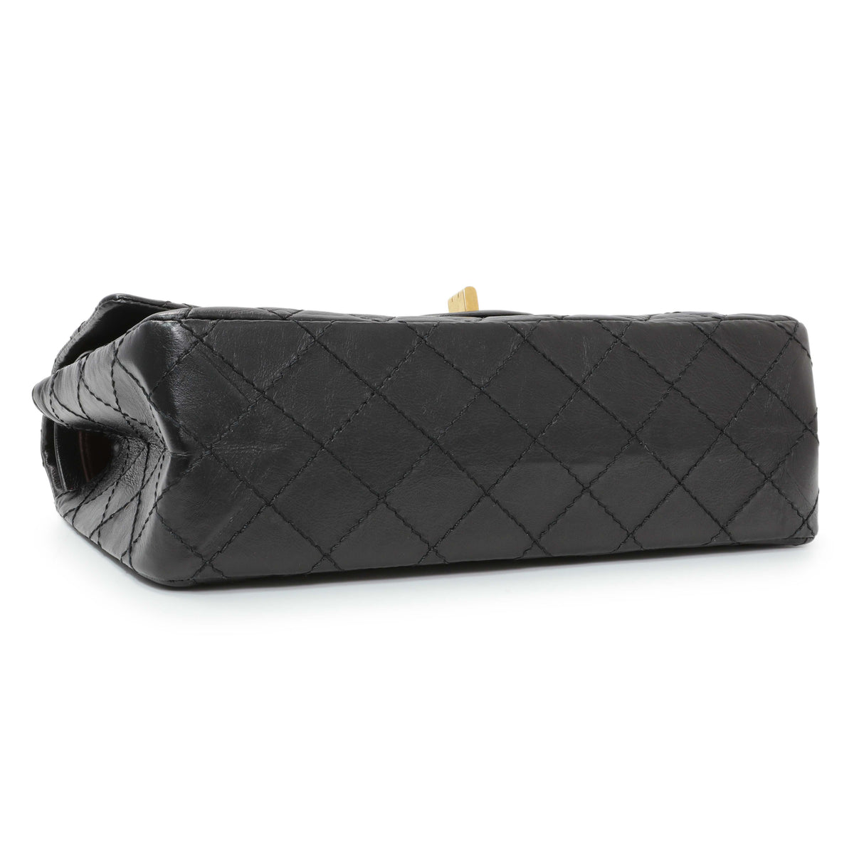 Chanel Black Aged Calfskin Quilted 2.55 Reissue 225 Flap Handbags Chanel